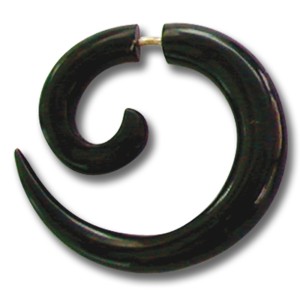 Pseudo-Piercing aus Wasserbüffelhorn, Spirale