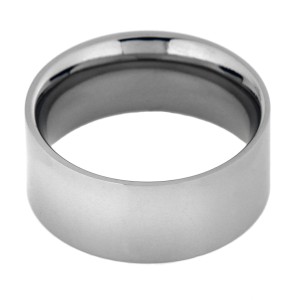 Ring aus 316L Chirurgenstahl, hochglanzpoliert, innen bombiert, außen flach, 10mm hoch, Innendurchmesser 18.5 mm