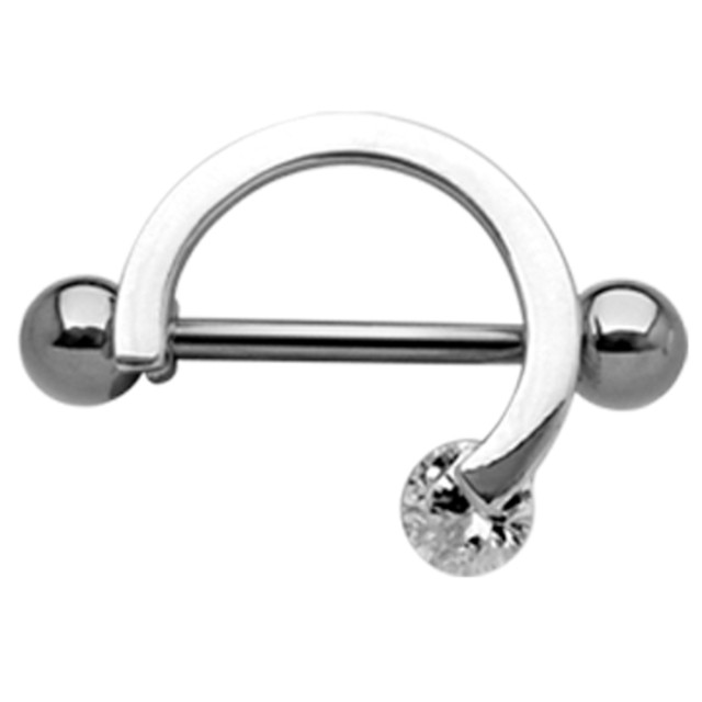 Brustwarzen Piercing Mit Einem Drehbaren Kristall Stein Ssn 03 5065