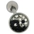 Zungenpiercing schwarz mit Swarovskisteinen 1.6x19mm