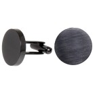 Runde Manschettenknöpfe aus Edelstahl, schwarz beschichtet, rund 18mm