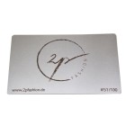 10 Visitenkarten aus Edelstahl 0,5mm stark mit Silbergravur