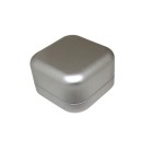 Manschettenknopfbox aus Metall, silberfarben, 60 x 60 mm